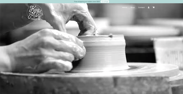 Screenshot of Kay Moz Ceramics website